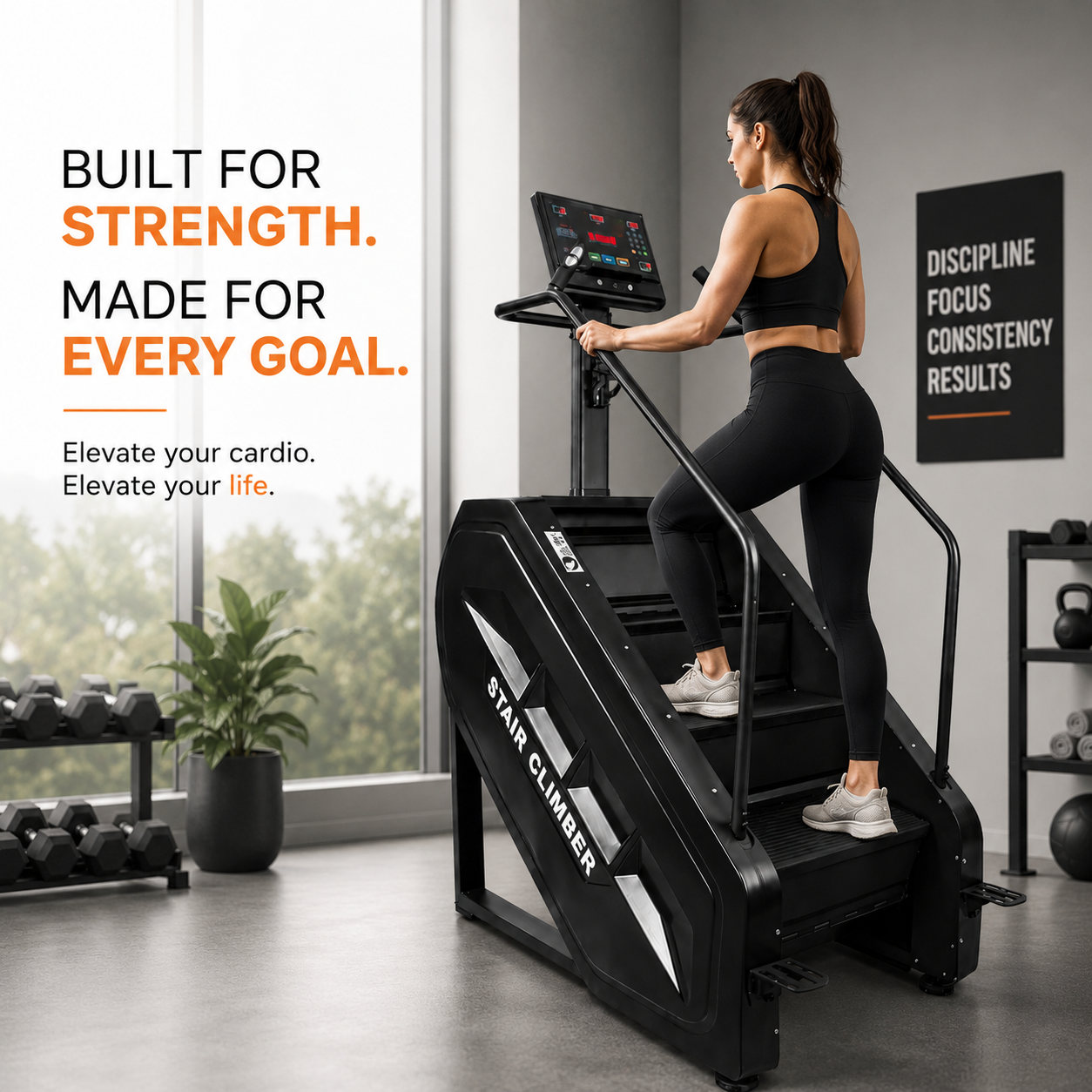LT02 Stair Climber Machine with 8-Step Training System & Intelligent LED Display