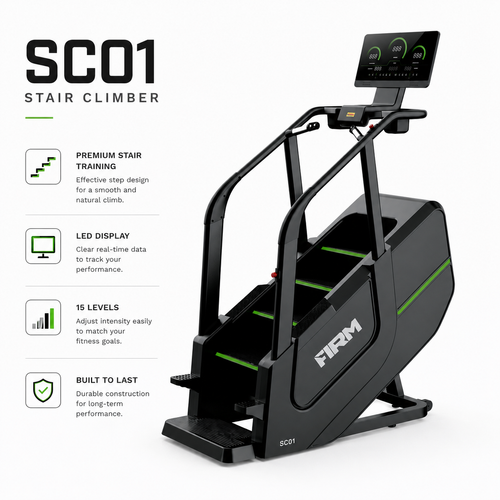 FIRM SC01 Commercial Stair Climber Machine with LED Display & 36 Workout Programs