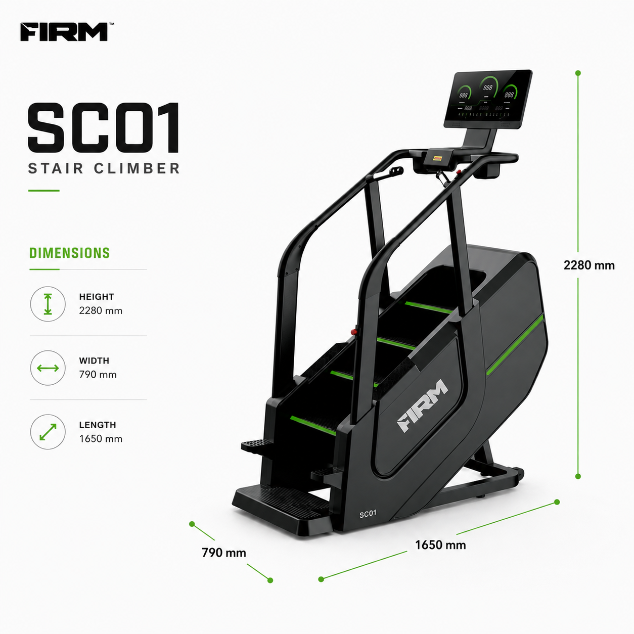 FIRM SC01 Commercial Stair Climber Machine with LED Display & 36 Workout Programs