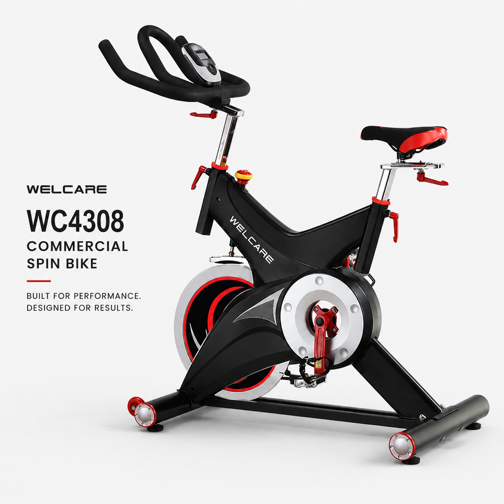 WELCARE WC4308 Commercial Spin Bike with 25 Kg Flywheel & LCD Display