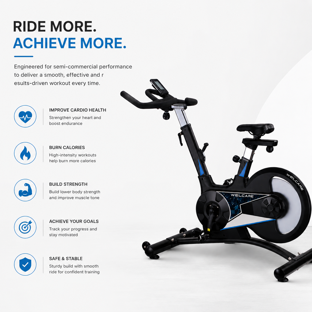 WC700 Semi Commercial Spin Bike with 18 Kg Flywheel & Belt Drive System