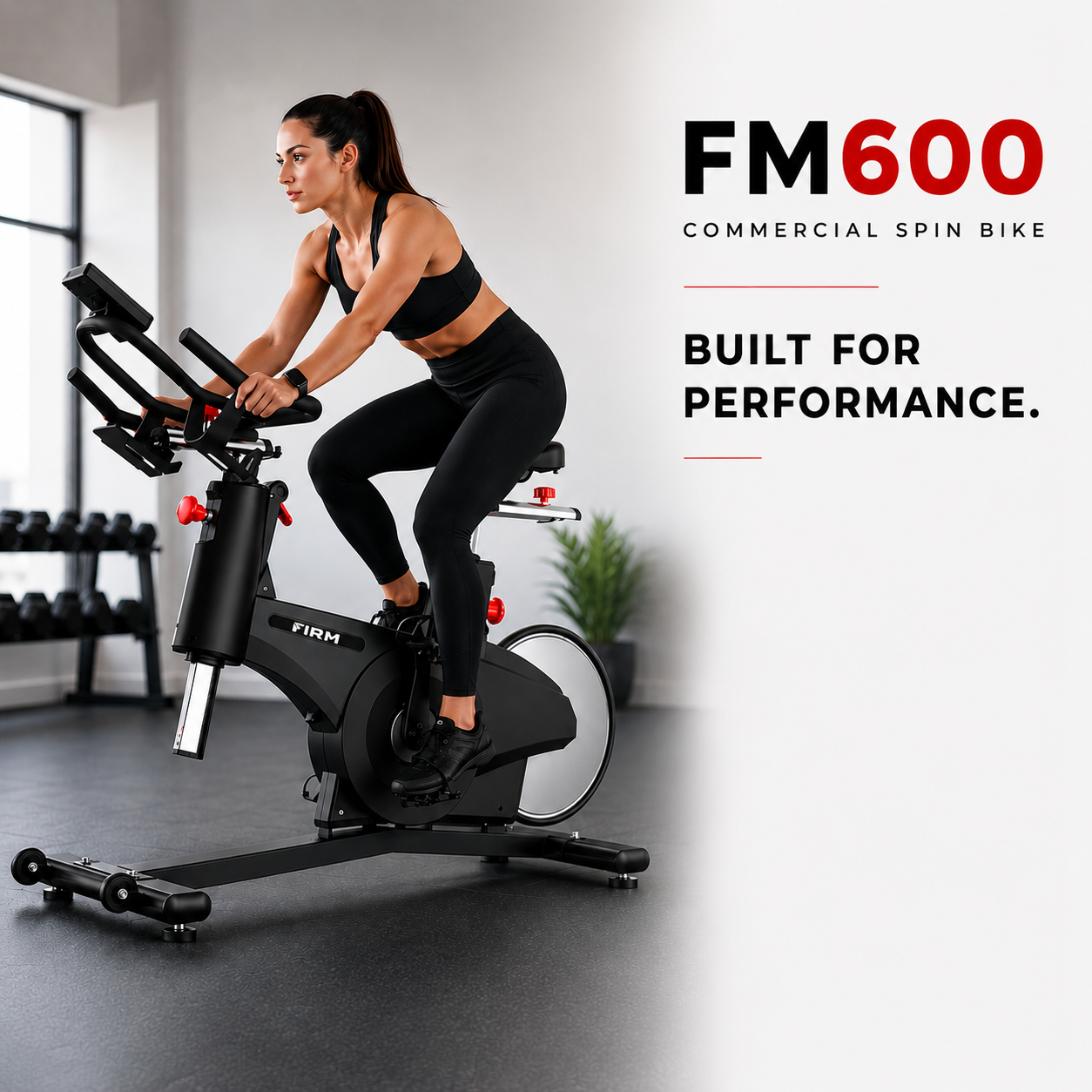 FIRM FM600 Commercial Spin Bike with Magnetic Resistance & Belt Drive System