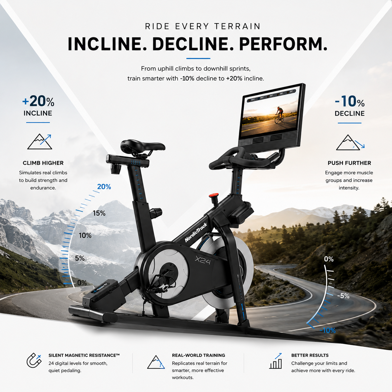 NordicTrack X24 Incline & Decline Spin Bike