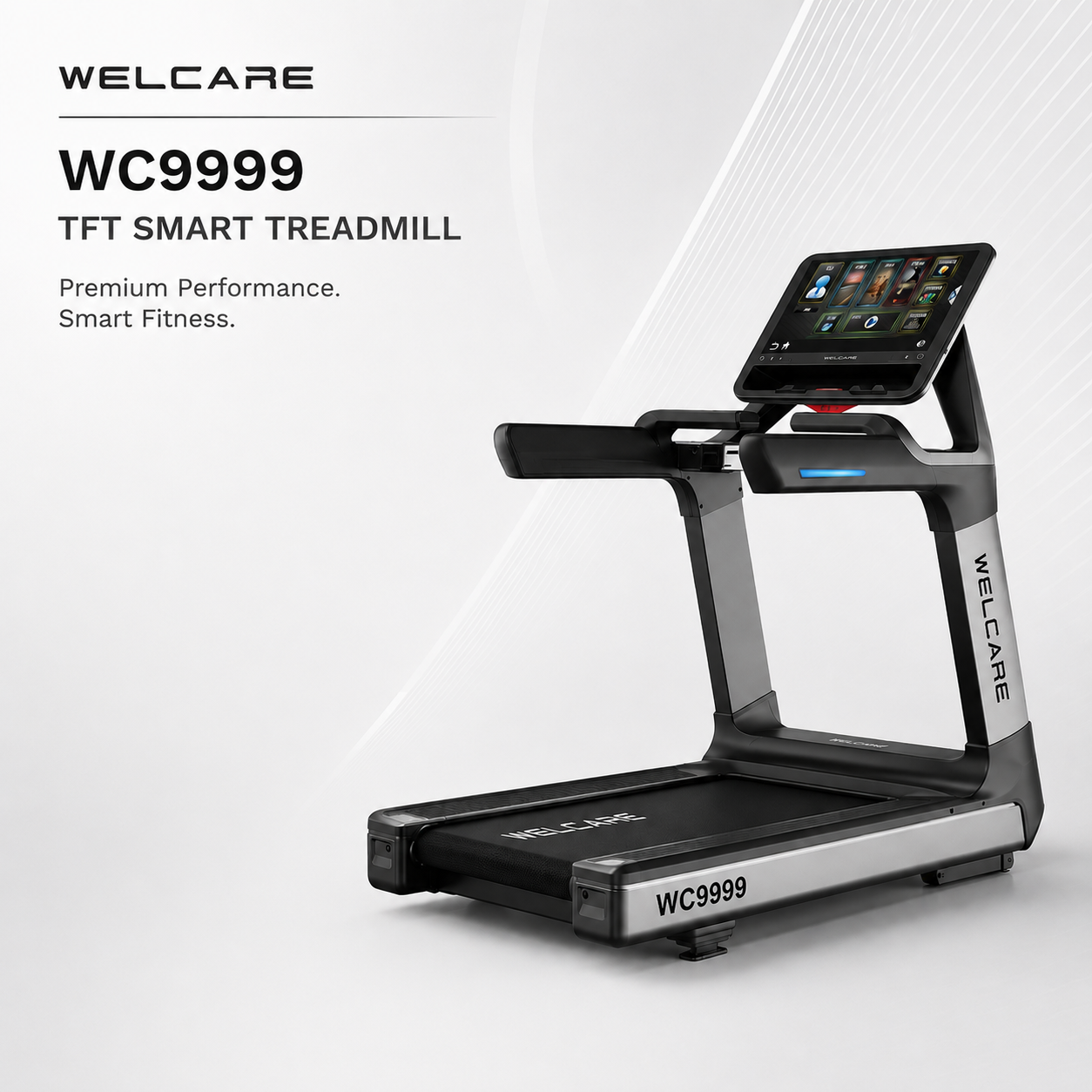 WC9999 TFT Smart Treadmill with 27-Inch HD Touch Display & 4.0 HP AC Motor