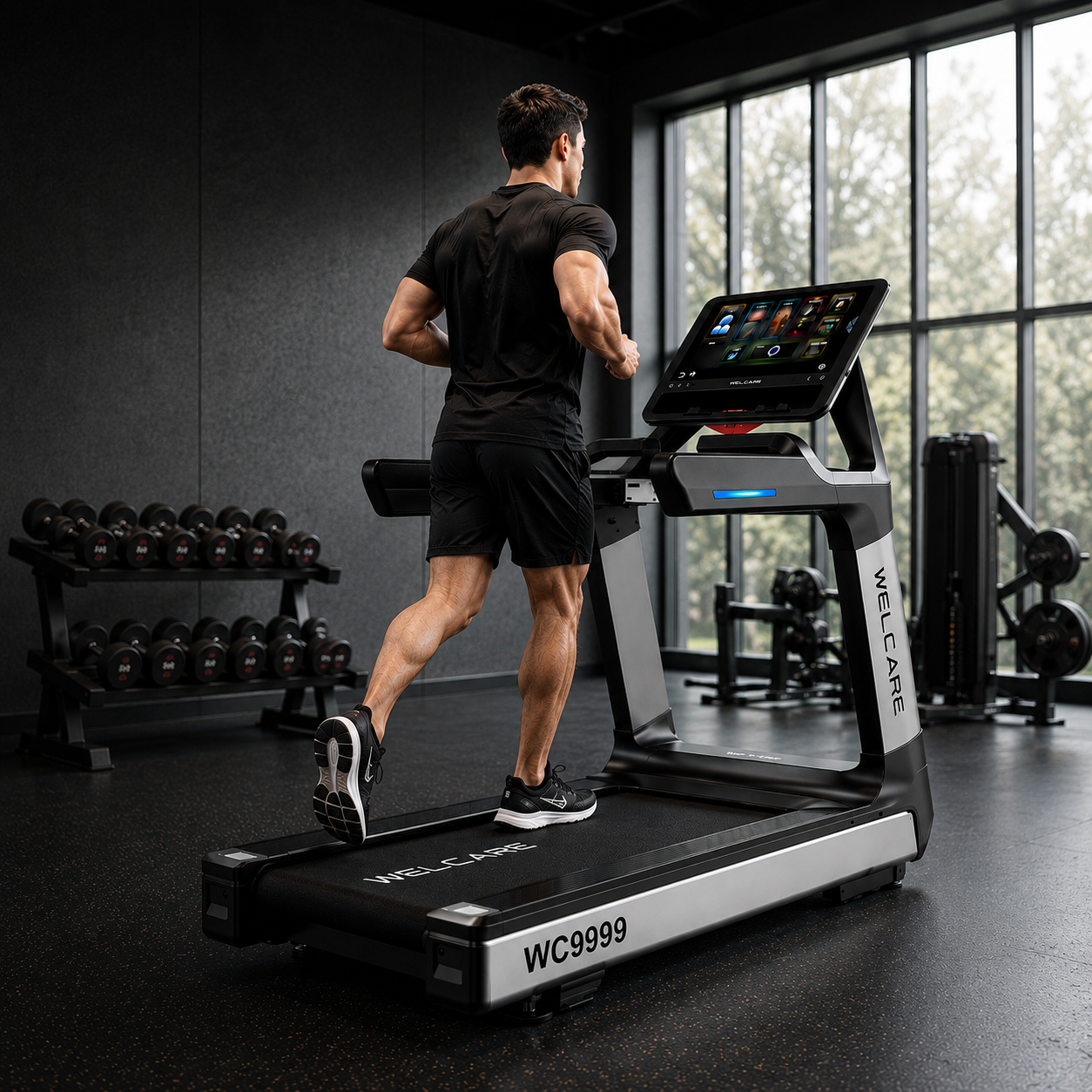 WC9999 TFT Smart Treadmill with 27-Inch HD Touch Display & 4.0 HP AC Motor