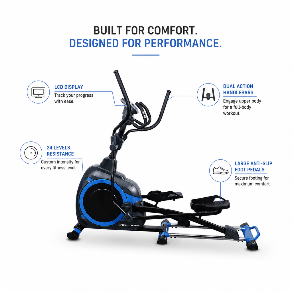 WC6055 Lite Commercial Elliptical Trainer with 15 Kg Flywheel & 24 Resistance Levels