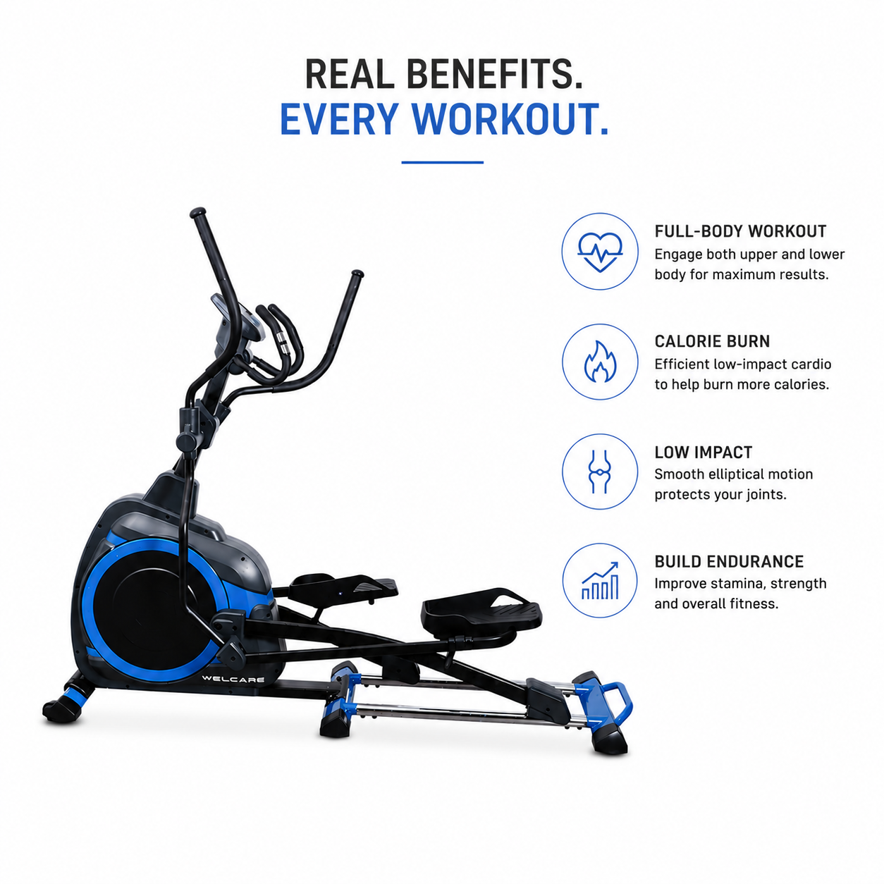 WC6055 Lite Commercial Elliptical Trainer with 15 Kg Flywheel & 24 Resistance Levels