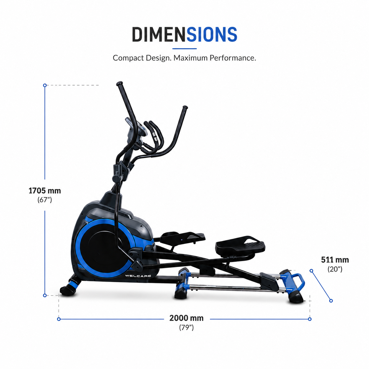 WC6055 Lite Commercial Elliptical Trainer with 15 Kg Flywheel & 24 Resistance Levels