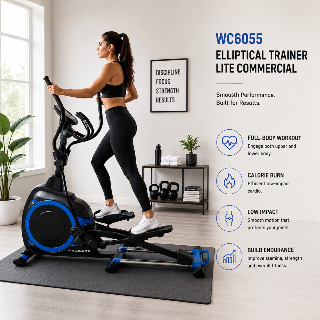 WC6055 Lite Commercial Elliptical Trainer with 15 Kg Flywheel & 24 Resistance Levels