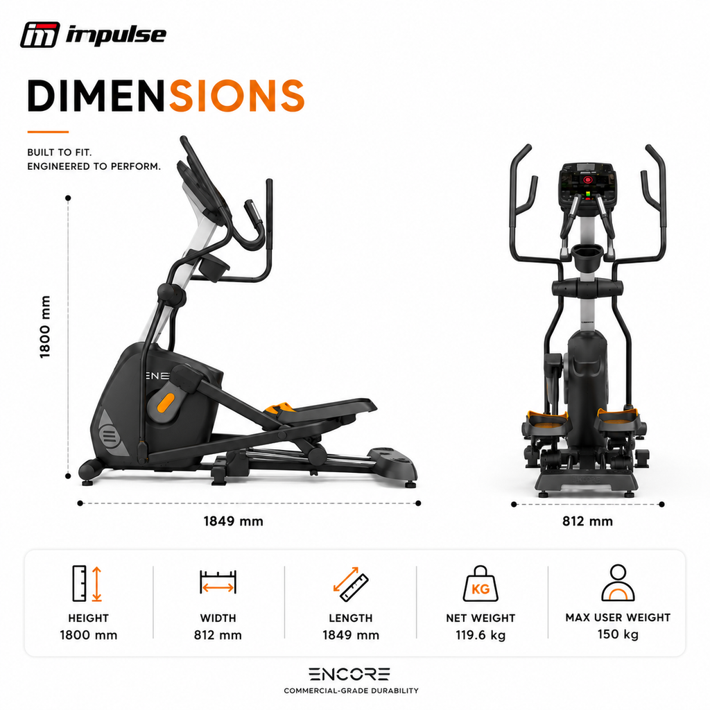 Impulse ECE5B Self-Powered Elliptical Cross Trainer with 20-Level Magnetic Resistance