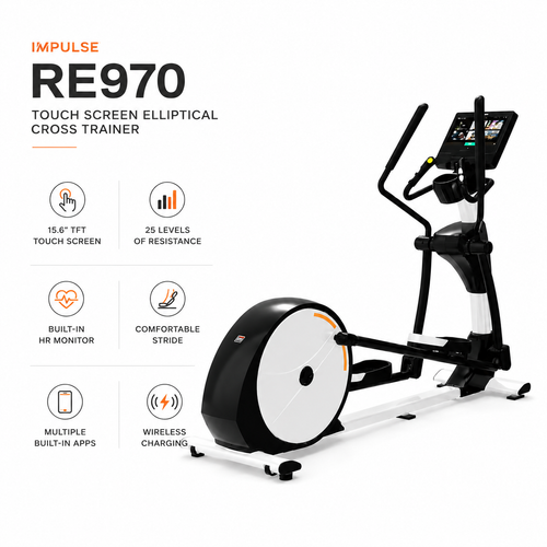 Impulse RE970 Touch Screen Elliptical Cross Trainer with 15.6” TFT Display & Hybrid Resistance System
