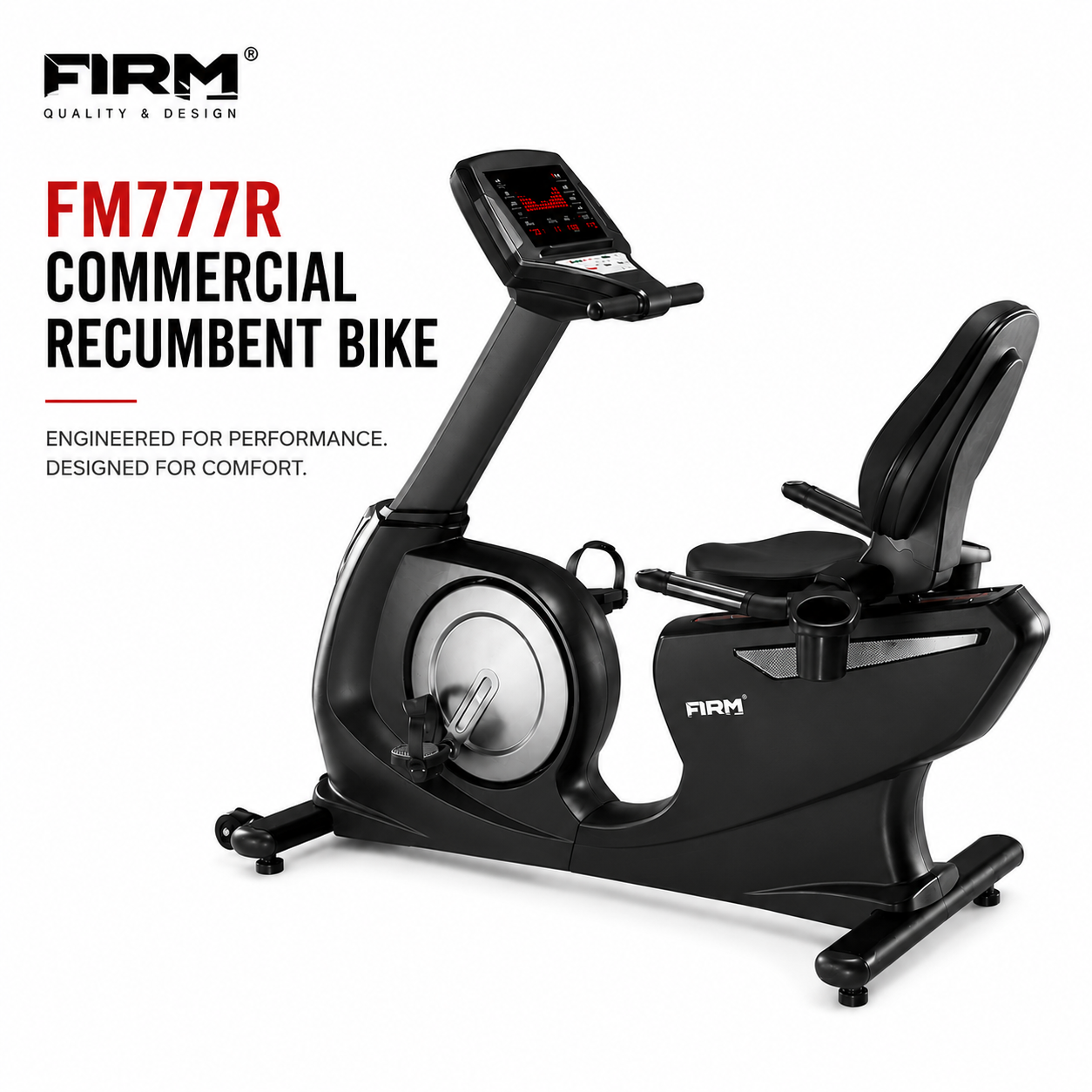 FIRM FM777R Commercial Recumbent Bike with Self-Generator System & 20 Resistance Levels