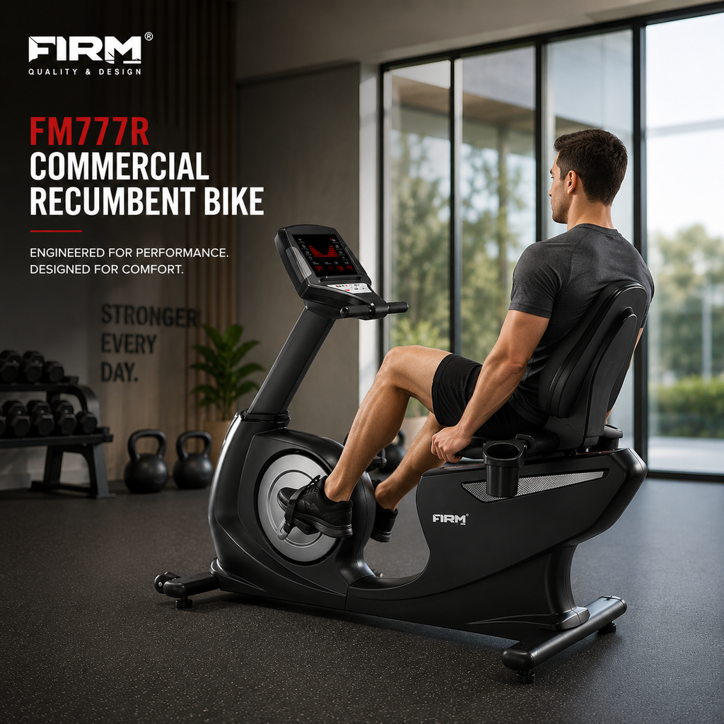 FIRM FM777R Commercial Recumbent Bike with Self-Generator System & 20 Resistance Levels