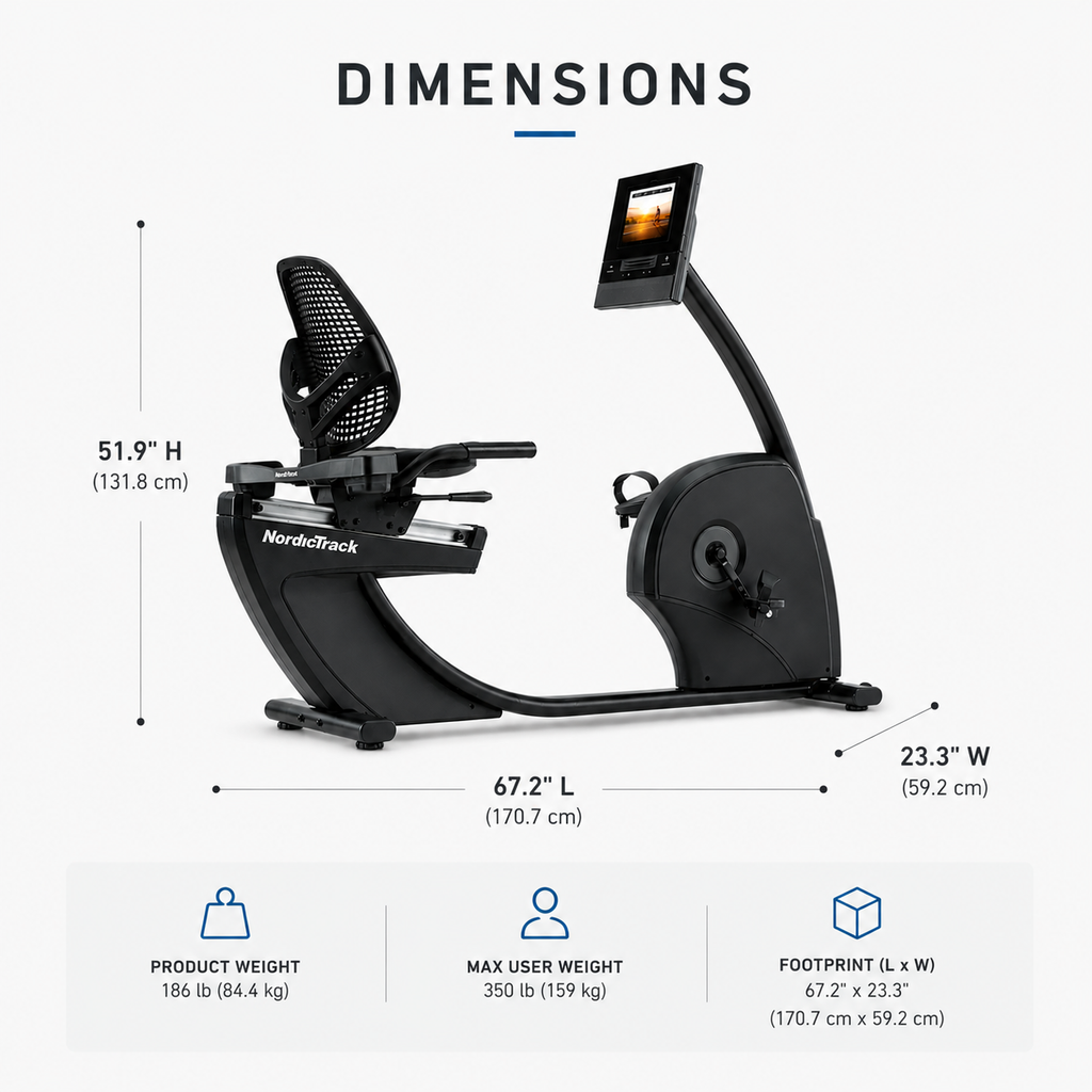 NordicTrack GX 10 Smart Recumbent Bike with HD Touchscreen & iFIT Training