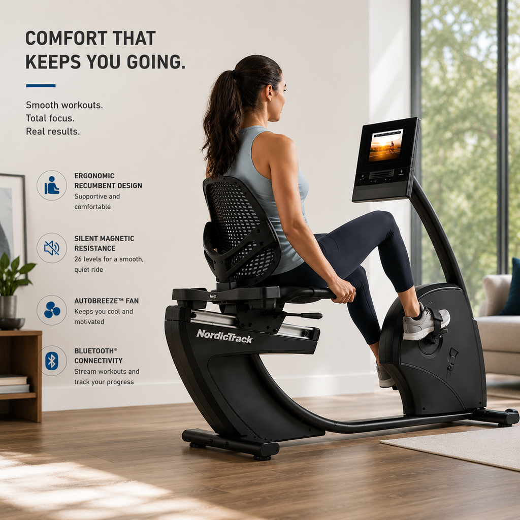 NordicTrack GX 10 Smart Recumbent Bike with HD Touchscreen & iFIT Training