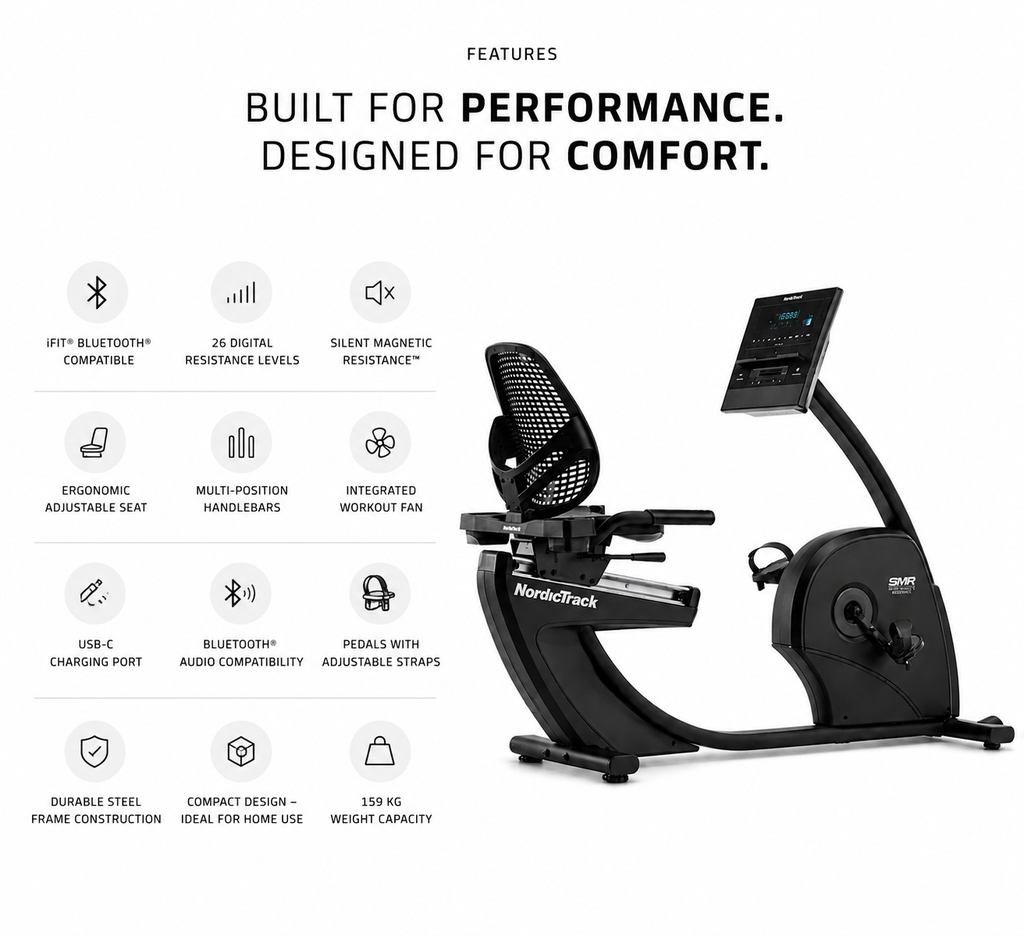 NordicTrack GX LE Smart Recumbent Bike with 26 Digital Resistance Levels & iFIT Compatibility