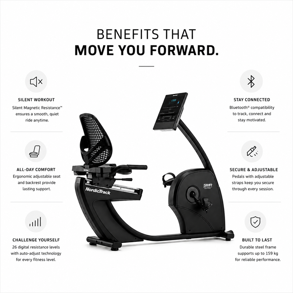 NordicTrack GX LE Smart Recumbent Bike with 26 Digital Resistance Levels & iFIT Compatibility