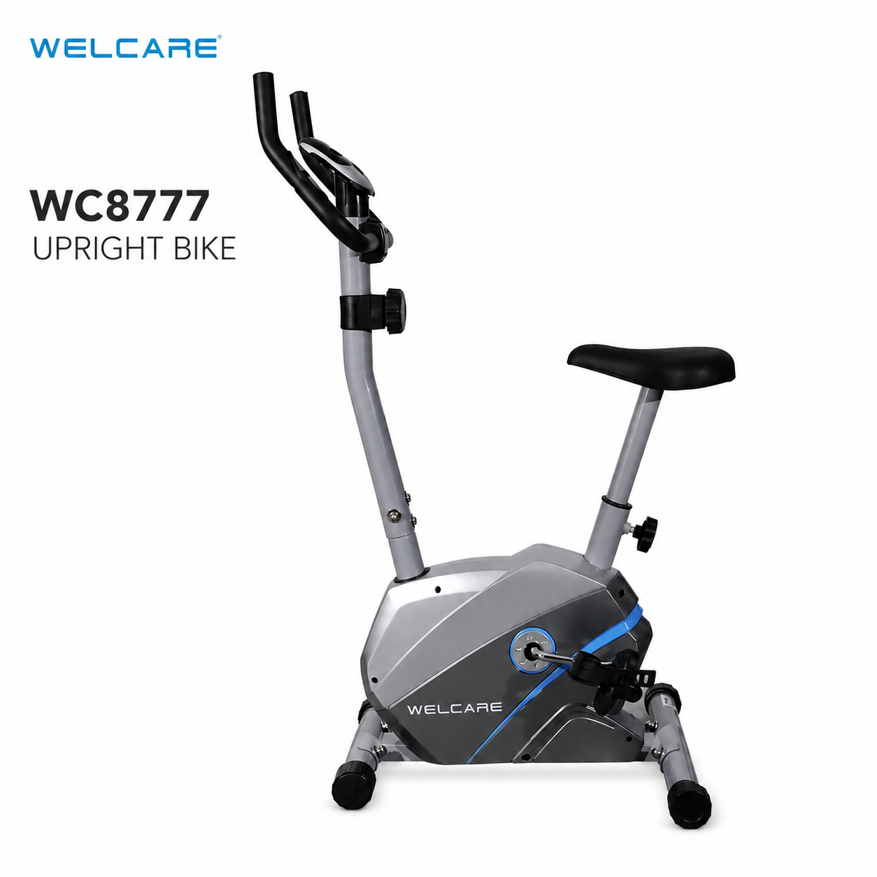 WELCARE WC8777 Upright Bike with 8-Level Magnetic Resistance & LCD Display
