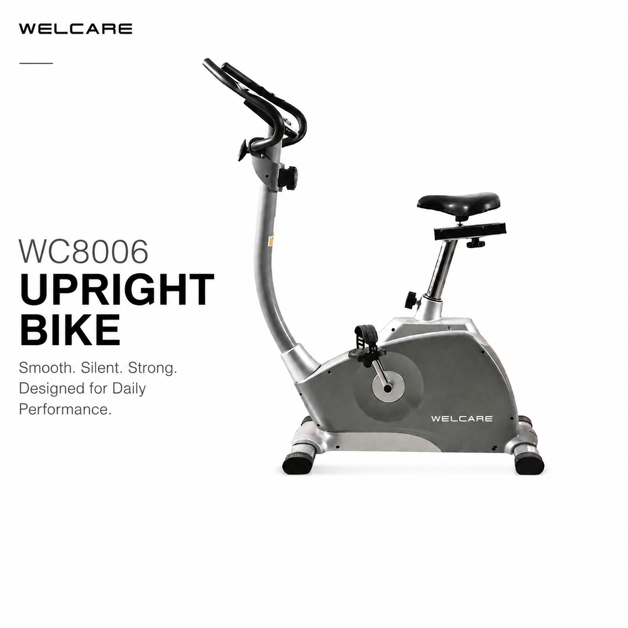 WELCARE WC8006 Upright Bike with 10 Kg Flywheel & 8-Level Magnetic Resistance