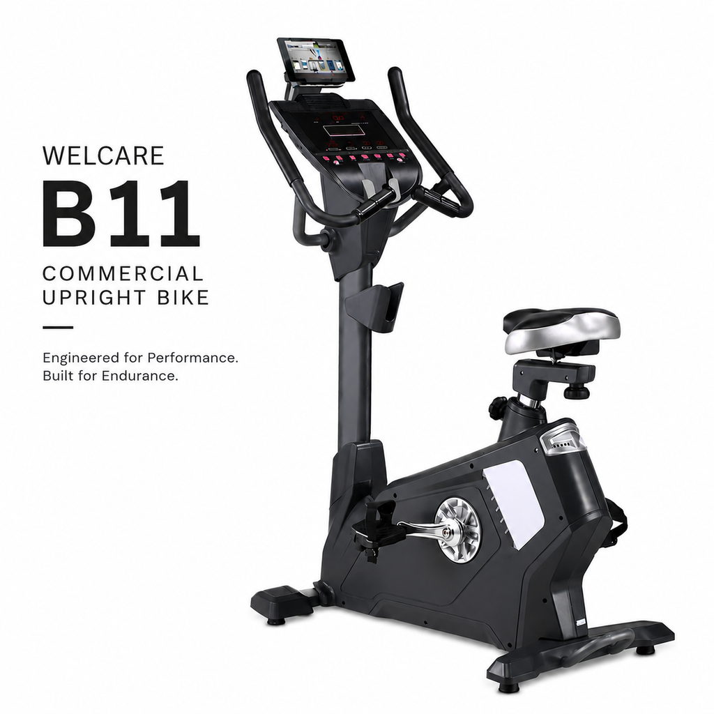 WELCARE B11 Commercial Upright Bike with 20 Resistance Levels & LED Dot Matrix Display