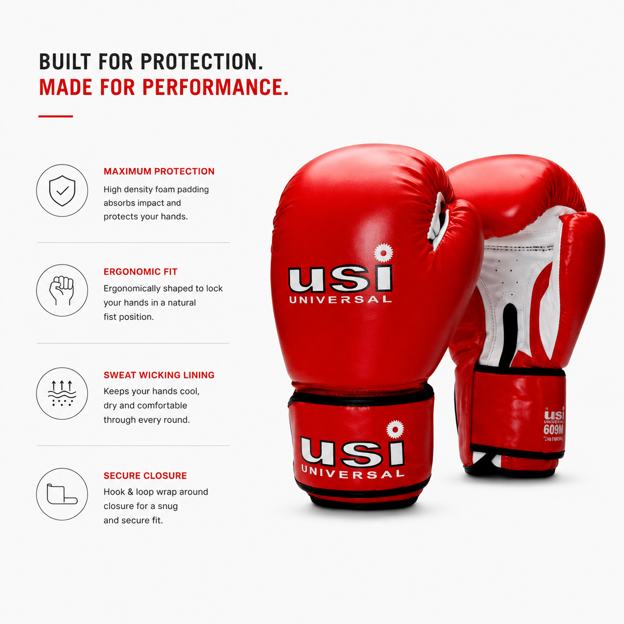 USI 609M Amateur Contest Boxing Gloves – Competition Training Gloves