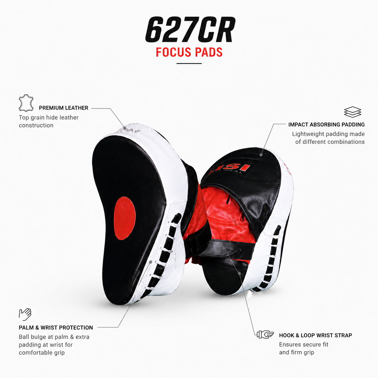 USI 627CR Immortal Focus Pads – Professional Boxing Training Pads