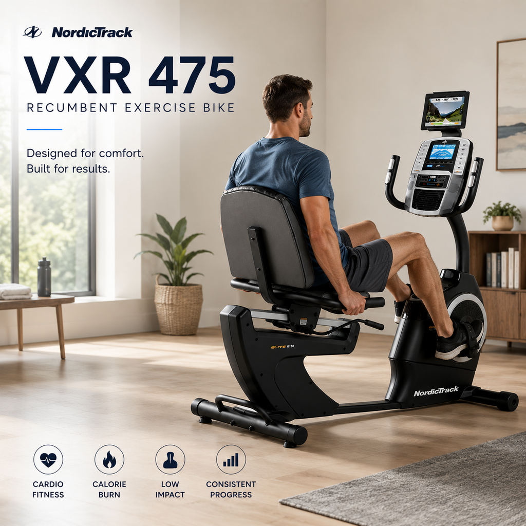 NordicTrack VXR 475 Recumbent Exercise Bike with 22-Level Magnetic Resistance & LCD Display