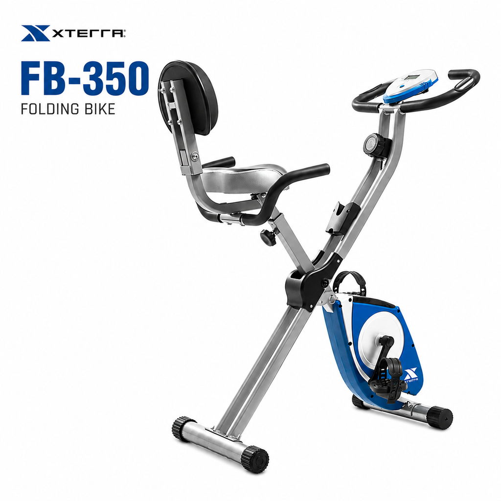 Xterra FB-350 Folding Exercise Bike with 8-Level Magnetic Resistance & LCD Console