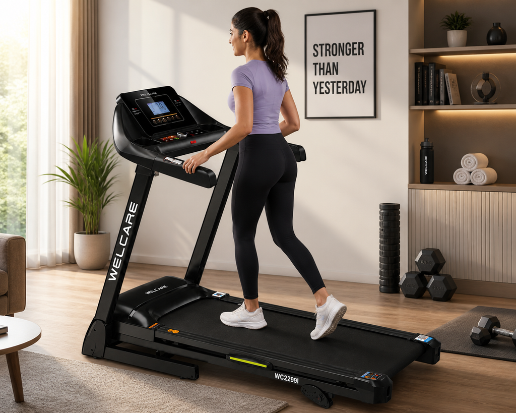 WC2299I Motorised Treadmill – 3.5HP Peak, Auto Incline, 16 km/h Speed, Bluetooth Home Fitness Machine