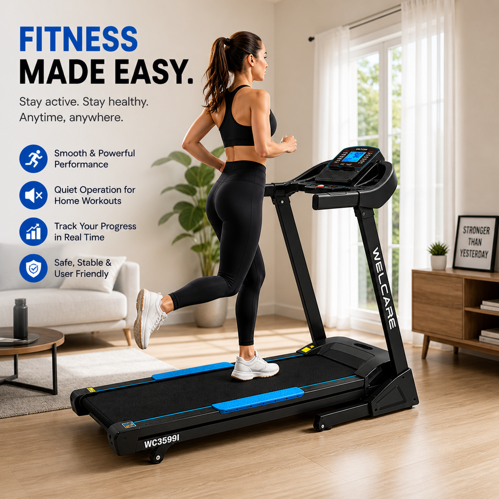 WC3599I Motorized Treadmill – 4.0HP Peak, Auto Incline, 16 km/h Speed, Bluetooth Home Fitness Machine
