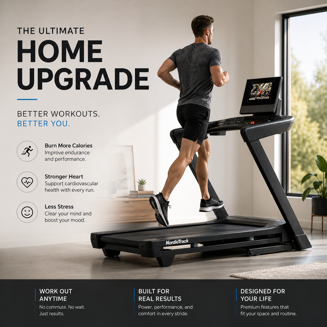 NordicTrack T Series 10 Treadmill – 2.75 CHP Motor, 10” HD Touchscreen, iFIT Enabled