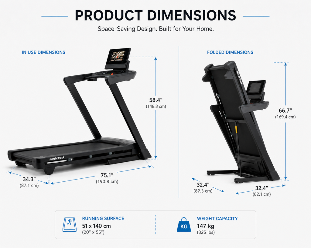 NordicTrack T Series 10 Treadmill – 2.75 CHP Motor, 10” HD Touchscreen, iFIT Enabled
