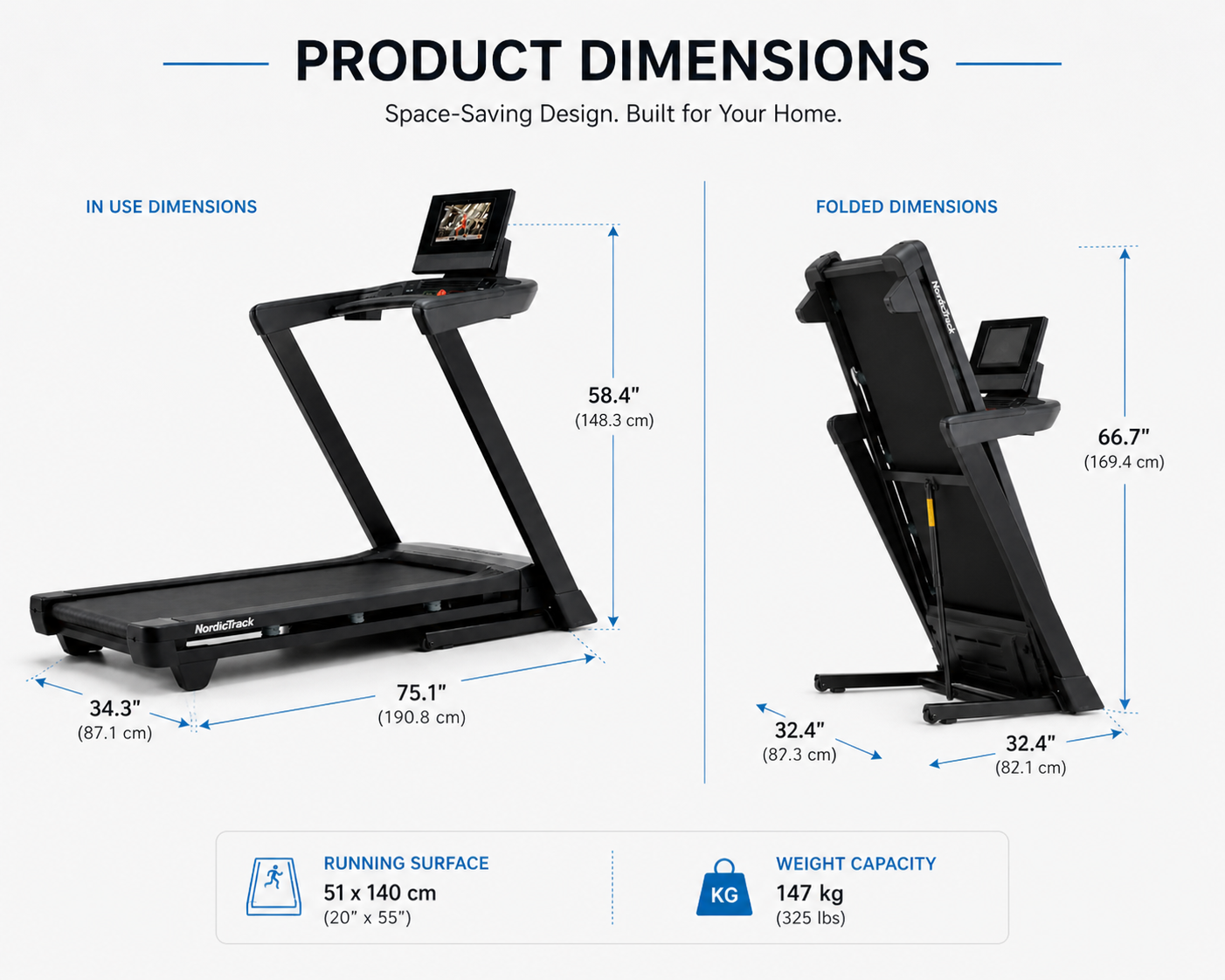 NordicTrack T Series 10 Treadmill – 2.75 CHP Motor, 10” HD Touchscreen, iFIT Enabled
