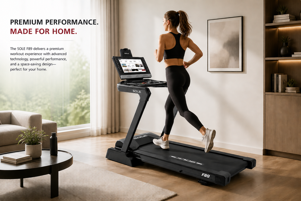 Sole F89 Motorized Treadmill – 4.0HP Motor, 21.5” Touchscreen, Incline/Decline Smart Fitness Machine