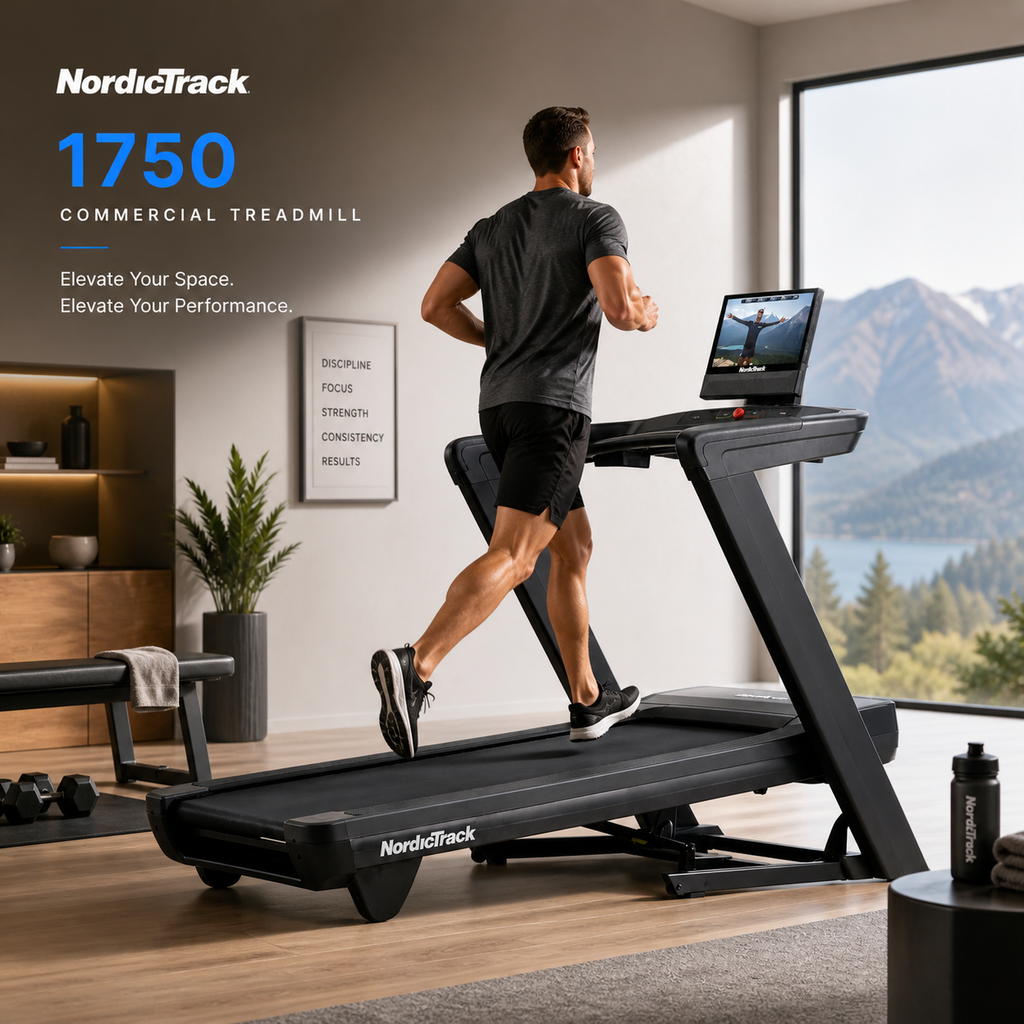 NordicTrack Commercial 1750 Treadmill – 4.25 CHP Motor, 16” Touchscreen, Incline/Decline Smart Fitness Machine