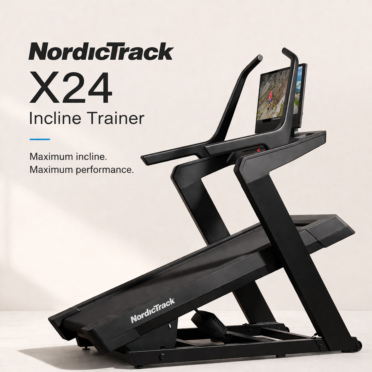 NordicTrack X24 Incline Trainer – 4.25 CHP Motor, 24” Touchscreen, -6% to 40% Incline Smart Treadmill