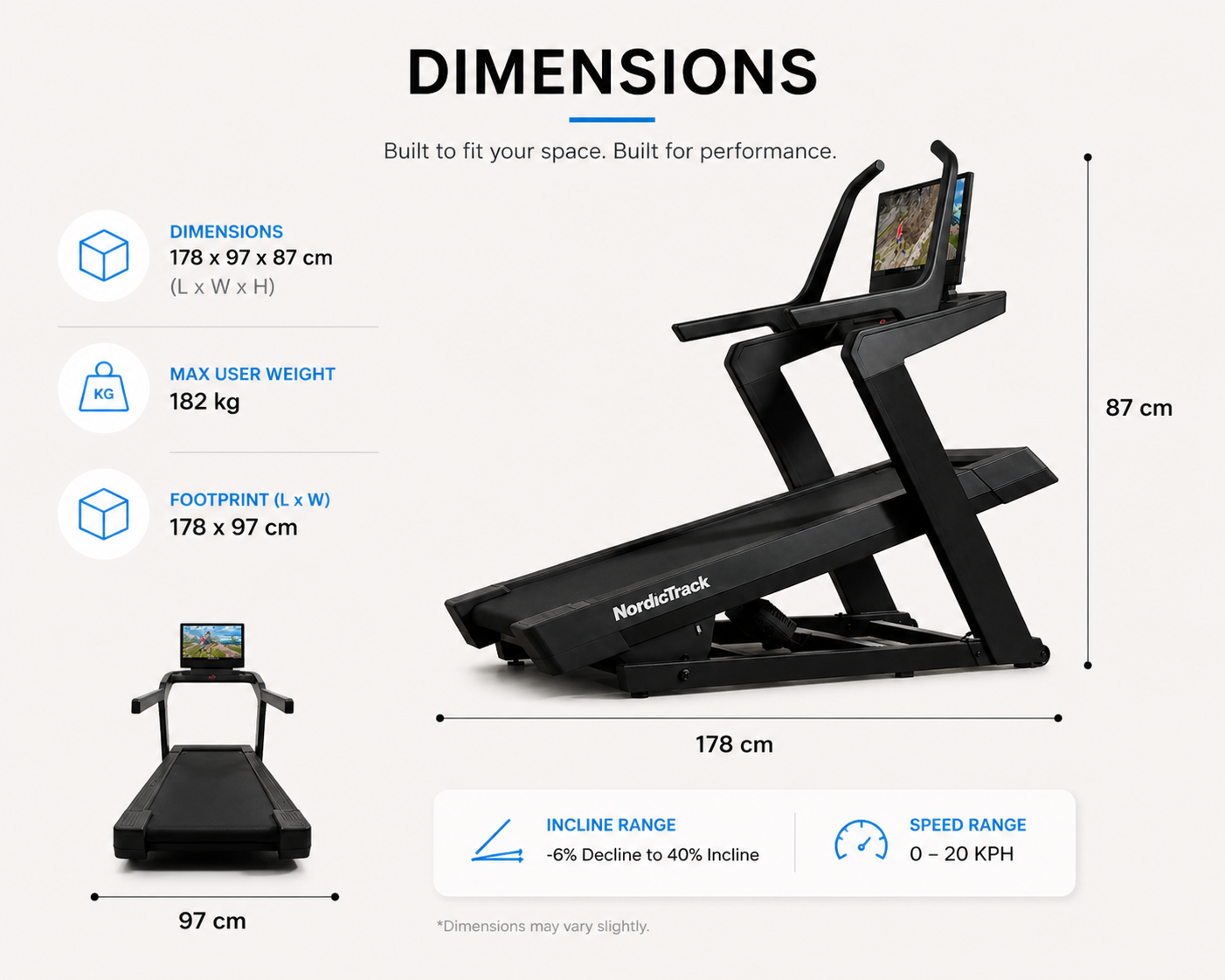 NordicTrack X24 Incline Trainer – 4.25 CHP Motor, 24” Touchscreen, -6% to 40% Incline Smart Treadmill
