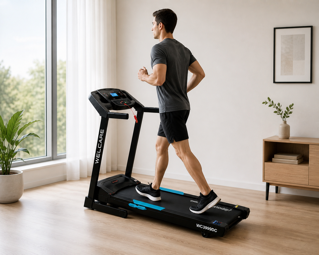 WC3999 DC Motorized Treadmill – 4.5HP Peak, 50 Programs, Foldable Home Fitness Machine