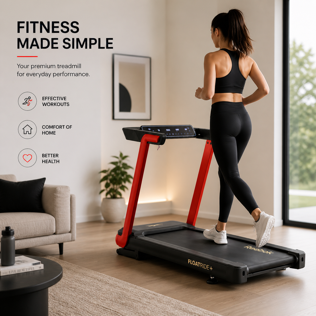 Floatride+ Motorized Treadmill – 18 km/h Speed, 15-Level Auto Incline, LED Touch Display, Bluetooth Smart Fitness Machine