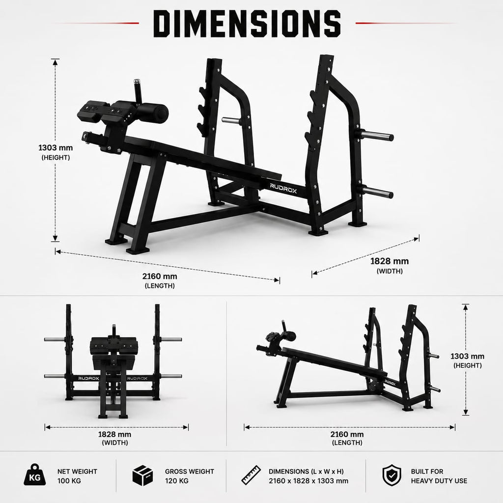 RUDROX RXD-08 Commercial Decline Bench Press Station