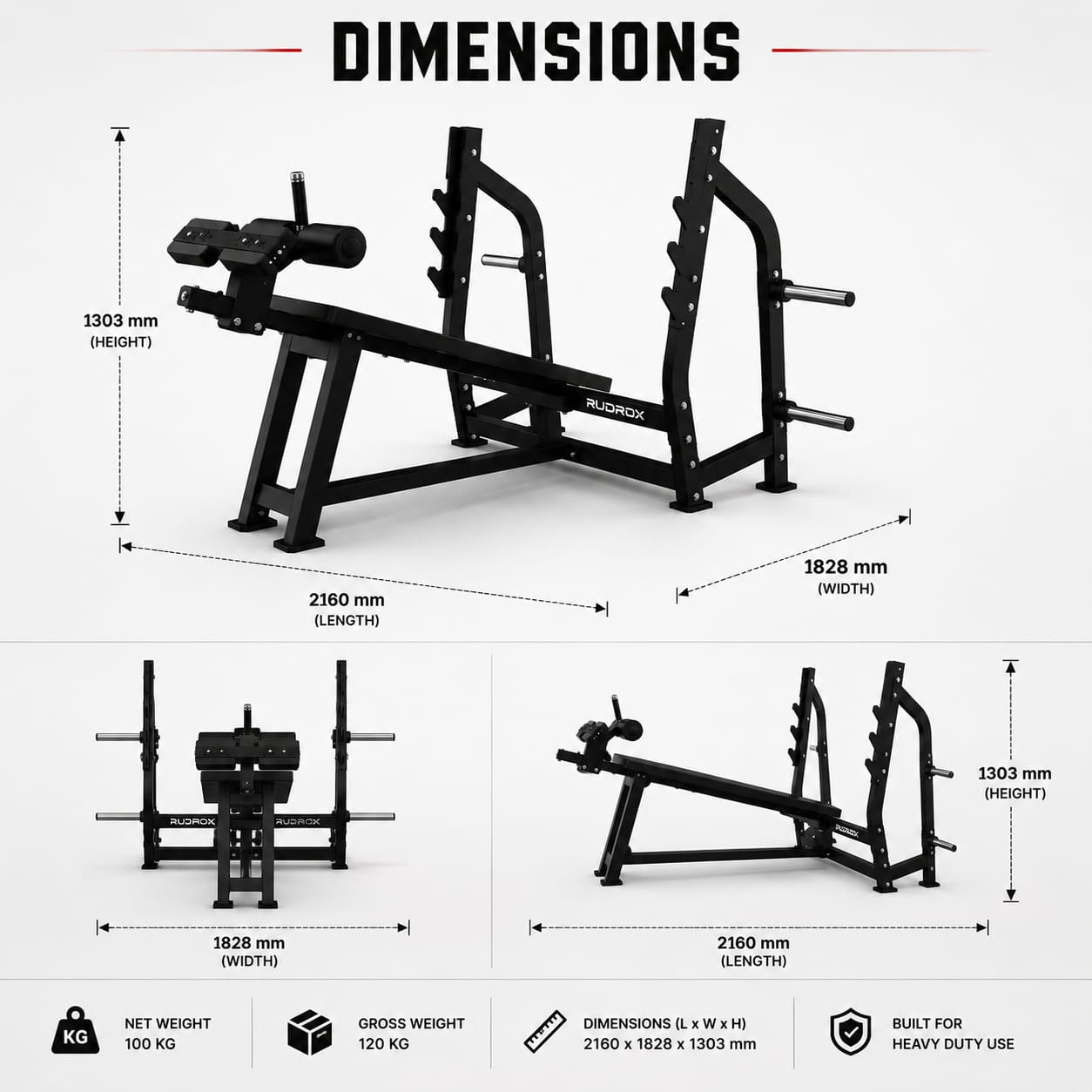 RUDROX RXD-08 Commercial Decline Bench Press Station