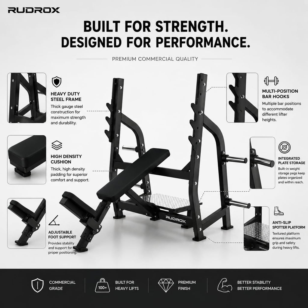 RUDROX RXI-10 Commercial Olympic Incline Bench Press