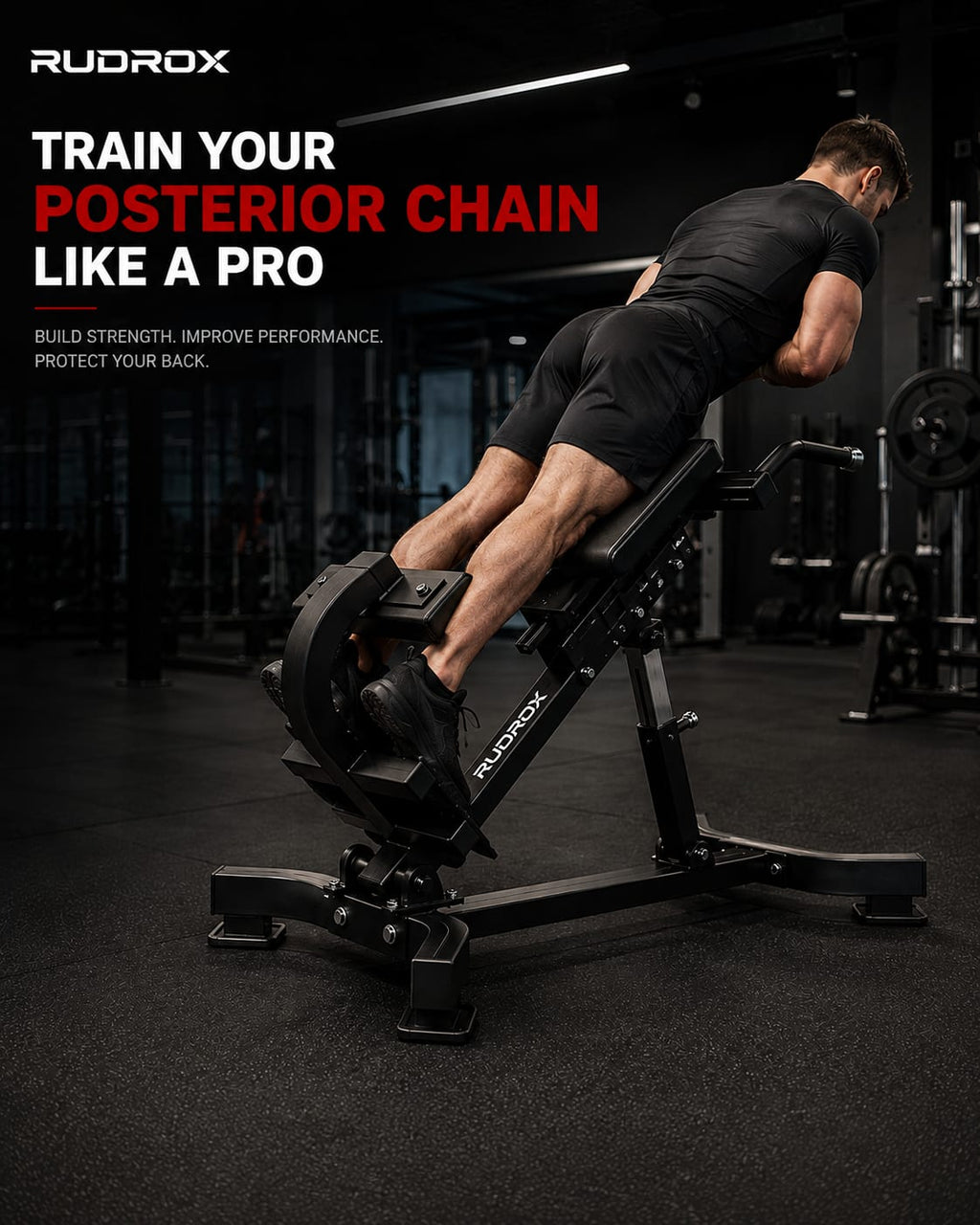 RUDROX RHX-45 Commercial Adjustable Hyperextension Bench