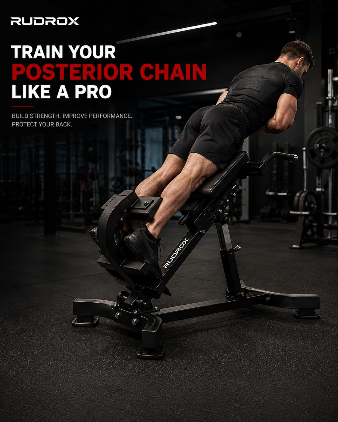 RUDROX RHX-45 Commercial Adjustable Hyperextension Bench