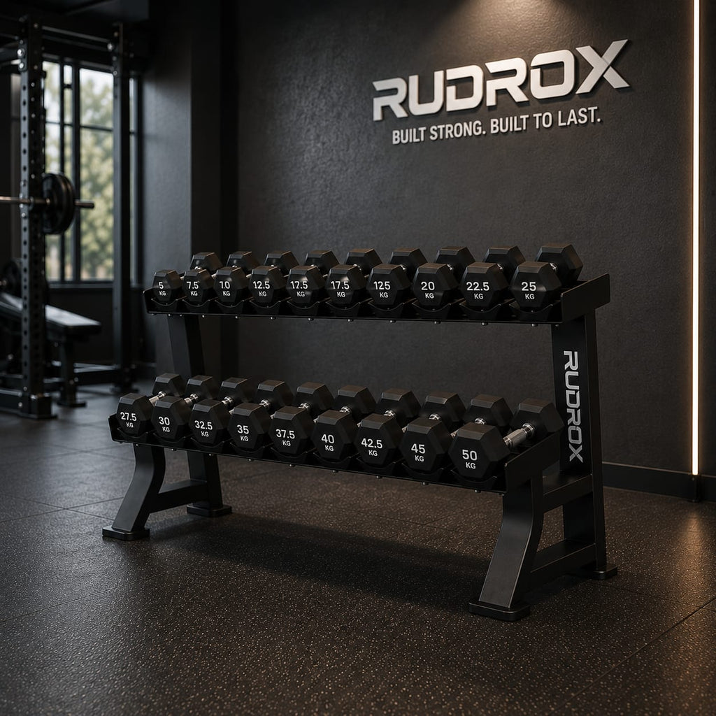 RUDROX RDR-20 Commercial 2-Tier Dumbbell Rack