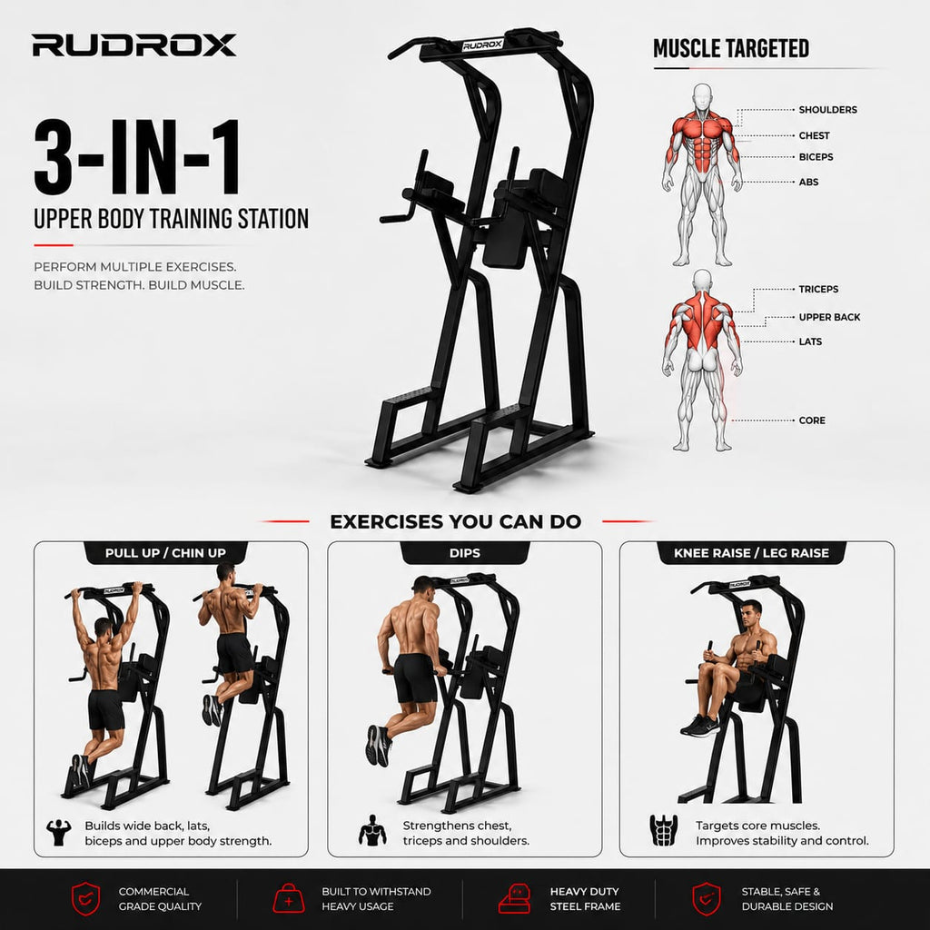 RUDROX RPT-300 Commercial 3-in-1 Power Tower