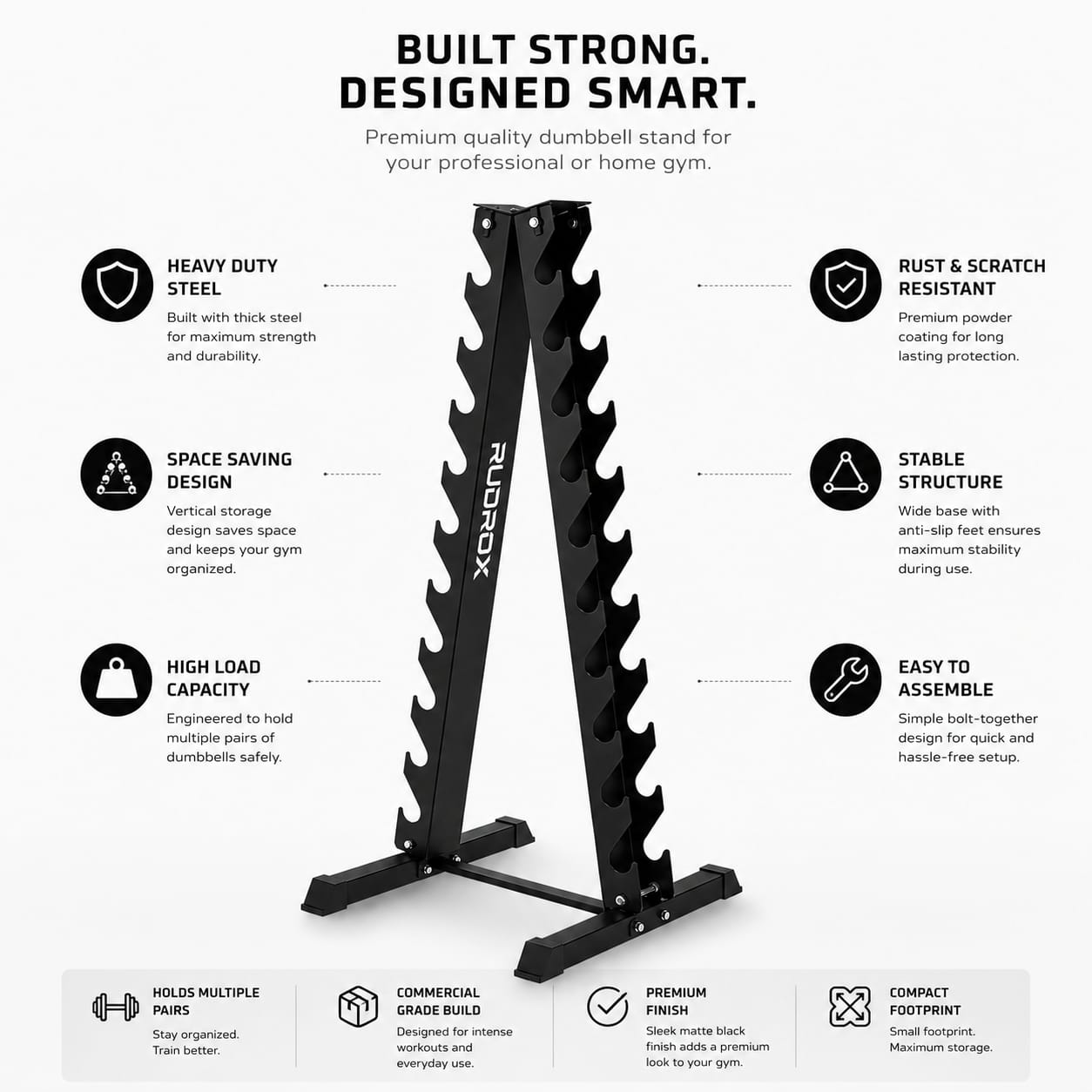 RUDROX VDR-100 Vertical Dumbbell Rack