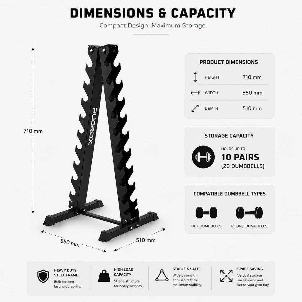 RUDROX VDR-100 Vertical Dumbbell Rack