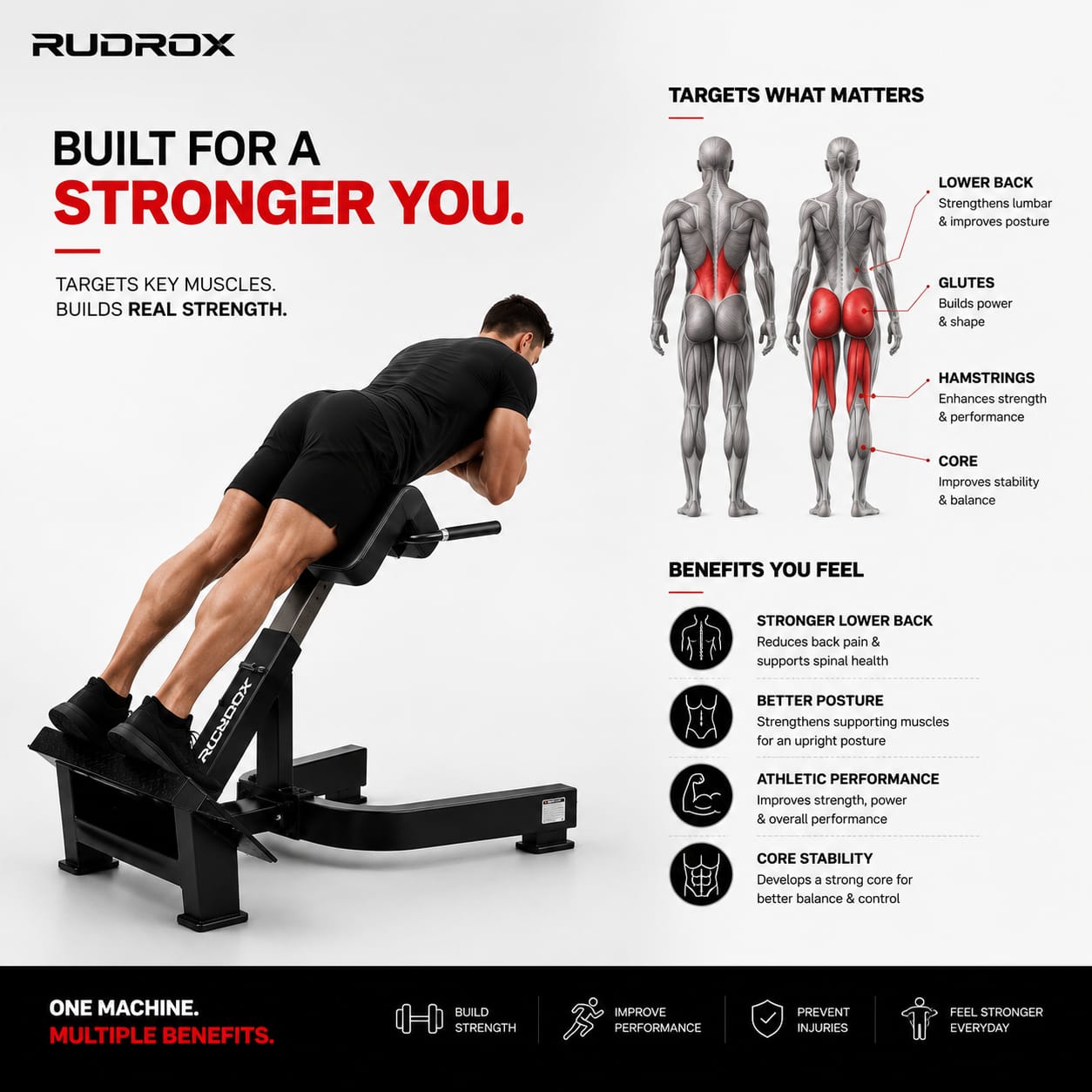 RUDROX SUPERCELL-101 Hyper Extension Bench
