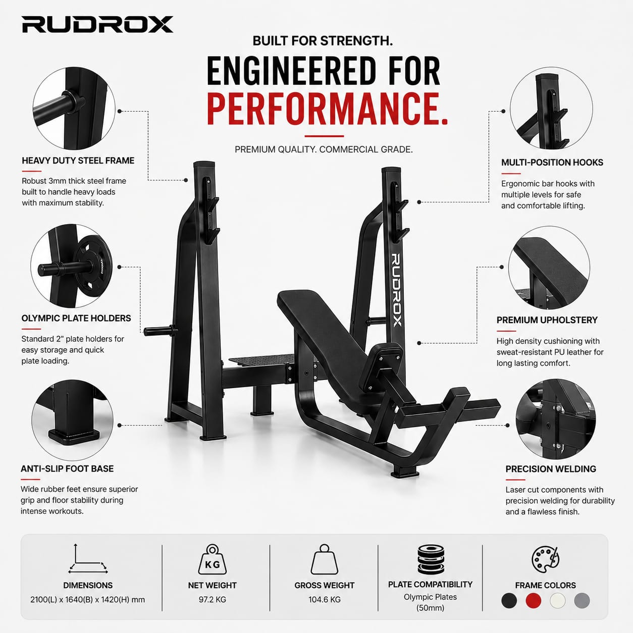 RUDROX TITAN-205 Incline Chest Press Machine